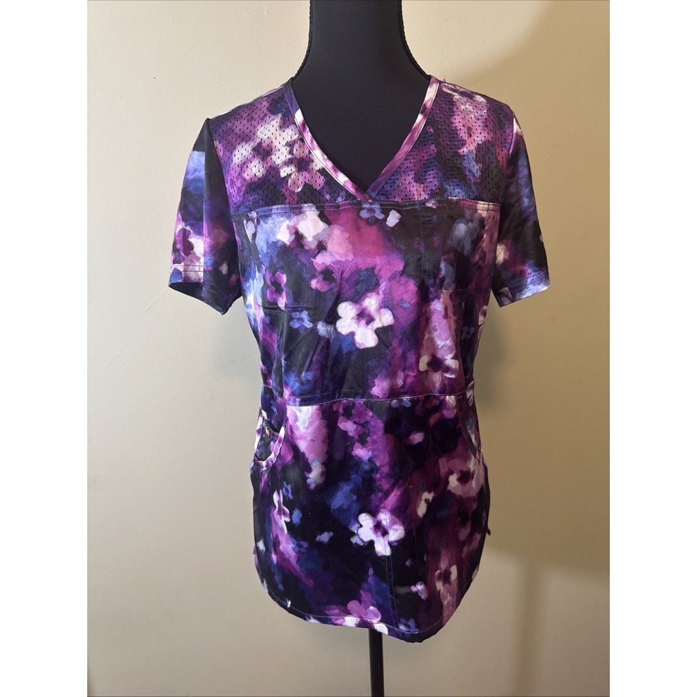 Koi Lite Slim Fit Scrub Top Multiple Pockets‎ Purple Size Small New Without Tags